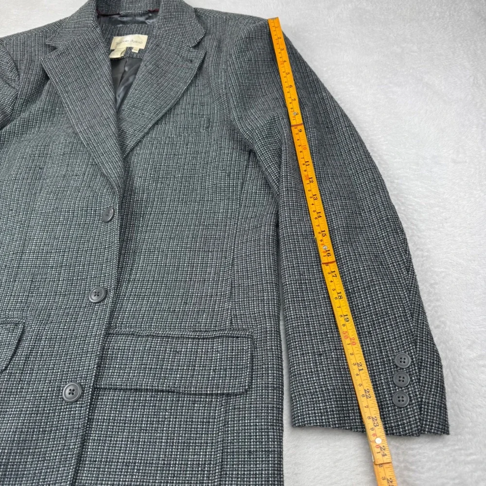 Territory Ahead Silk Blazer Mens 42R Grey Black Micro-Check 3-Button Sport Coat